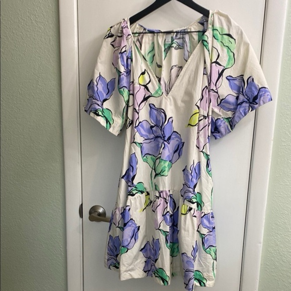 a new day White Mini Dress with Lavender and Mint Floral Print - Picture 2 of 3
